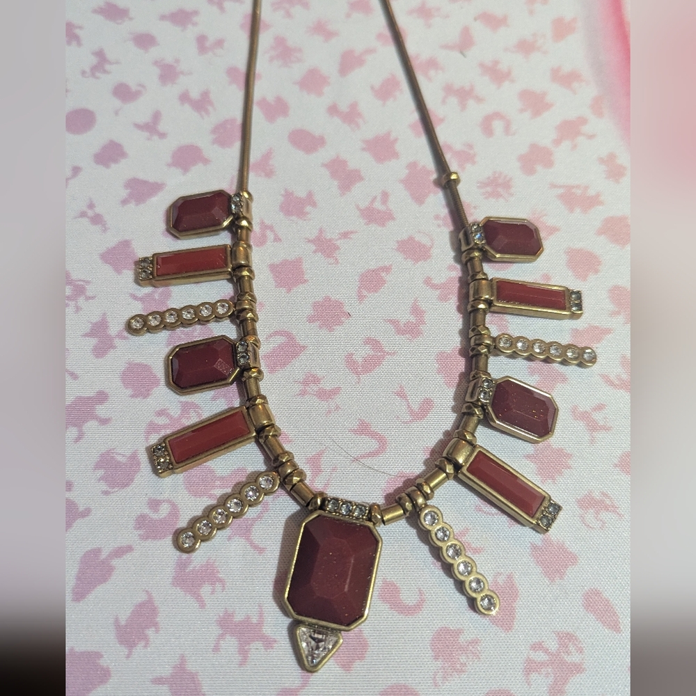 Silpada Brass & Red Stone Necklace.